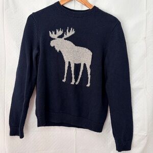 Abercrombie Kids Navy Sweater with Moose Design